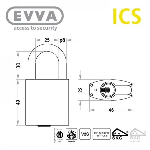 EVVA ICS Vorhängeschloss